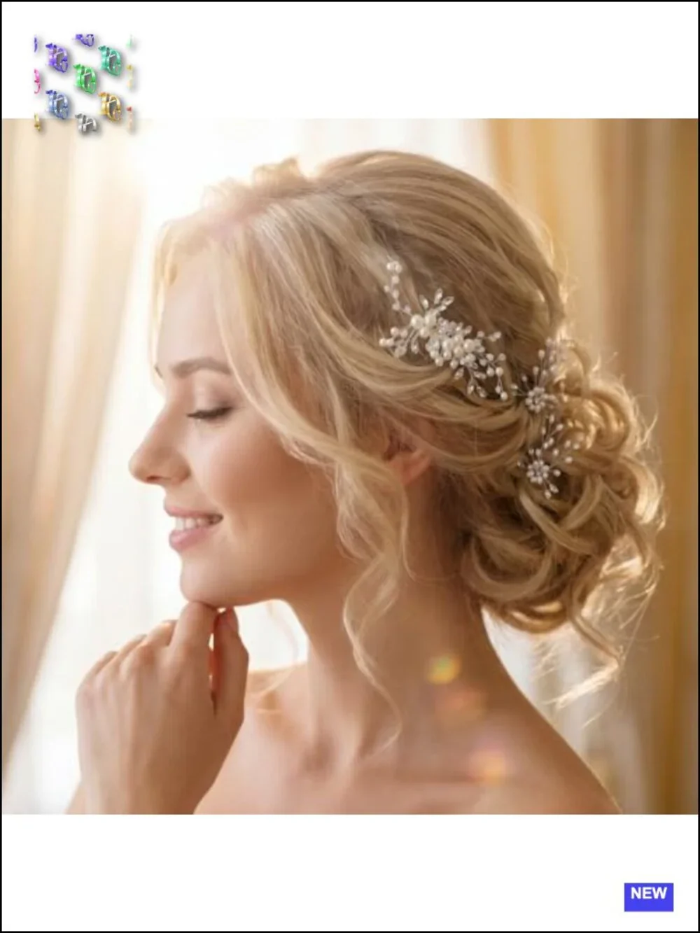 4 Floral Bridal Hair Pins Rhinestone Wedding Hair Accessories Set